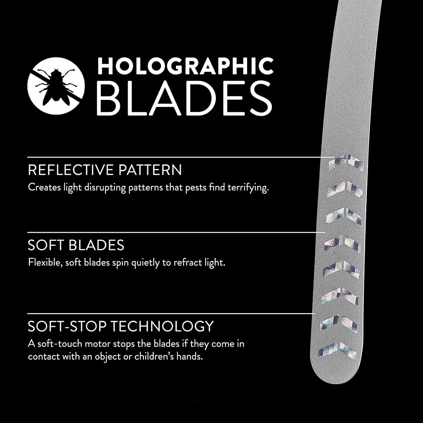 The Bug Fan, Fly Deterrent with Holographic Blades to Clear Bugs-Rush