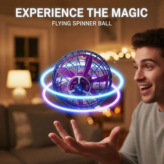 🚀 Levitating Induction Flying Ball – Smart Glow Gyro for Fingertip Play – LED Mini Drone Toy for Kids & Adults ✨-Viral