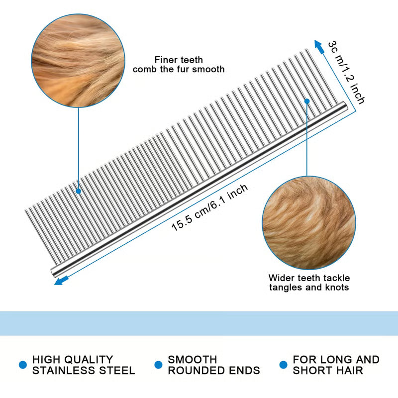 ⏰LAST DAY SALE: 🔥Dual-Sided Pet Grooming Comb for Dogs & Cats -TY