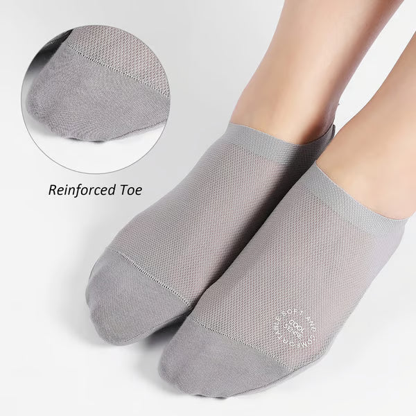 🔥6-Pair Invisible Grip Socks Pack 🧦 – Breathable Low-Cut Anti-Slip Sweat-Absorbing Design-Rush