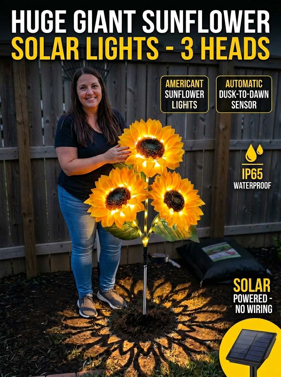 🌻Giant Sunflower Solar Garden Lights - As Seen on Video, Upgraded Extra Large Decorative Outdoor Landscape Lighting-edition