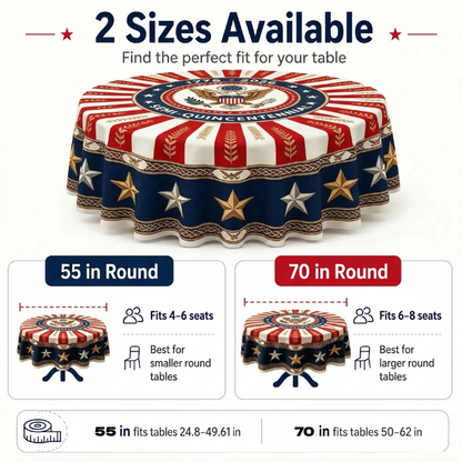 🎆USA 250th Anniversary Backyard Tablecloth - 55/70 , Red White Blue for Patriotic Gathering-Viral