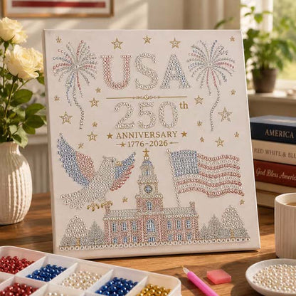 🔥LAST DAY 49% OFF - 🇺🇸 USA 250th Anniversary DIY Pearl Painting Kit ✨❤️‍🔥 -Bestseller