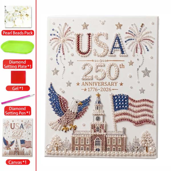 🔥LAST DAY 49% OFF - 🇺🇸 USA 250th Anniversary DIY Pearl Painting Kit ✨❤️‍🔥 -Bestseller