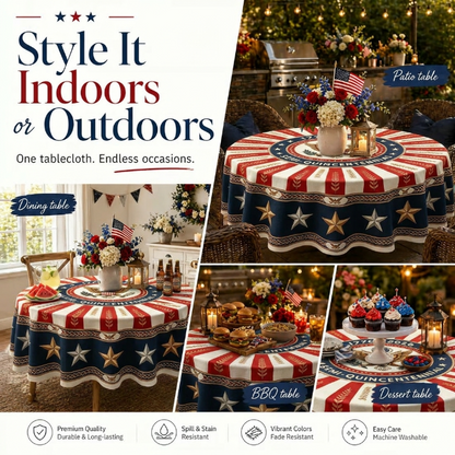 🎆USA 250th Anniversary Backyard Tablecloth - 55/70 , Red White Blue for Patriotic Gathering-Viral