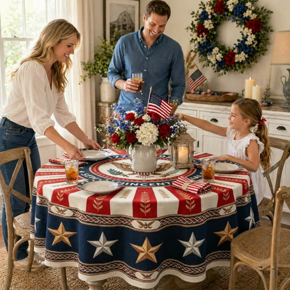 🎆USA 250th Anniversary Backyard Tablecloth - 55/70 , Red White Blue for Patriotic Gathering-Viral
