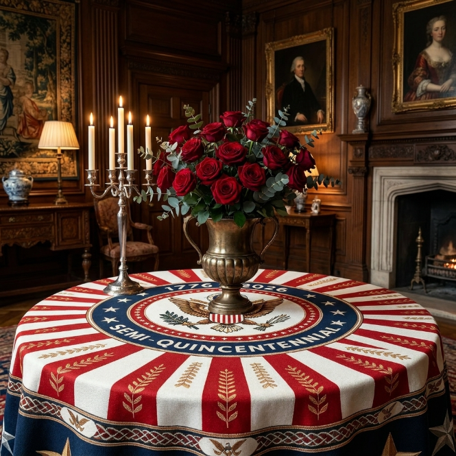 🎆USA 250th Anniversary Backyard Tablecloth - 55/70 , Red White Blue for Patriotic Gathering-Viral