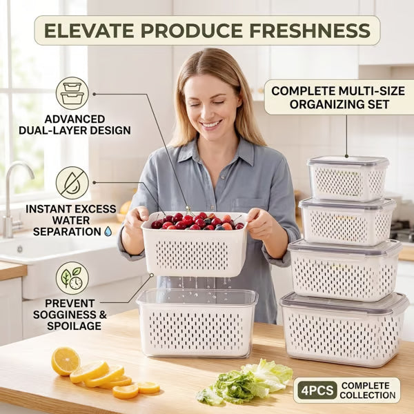 🧊 Food Storage Containers for Refrigerator Organization (2Pcs) -Bestseller