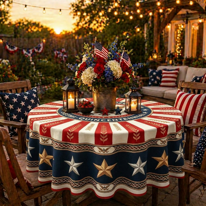 🎆USA 250th Anniversary Backyard Tablecloth - 55/70 , Red White Blue for Patriotic Gathering-Viral