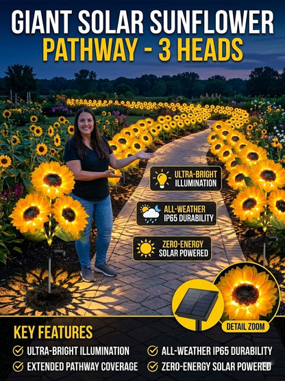 🌻Giant Sunflower Solar Garden Lights - As Seen on Video, Upgraded Extra Large Decorative Outdoor Landscape Lighting-edition