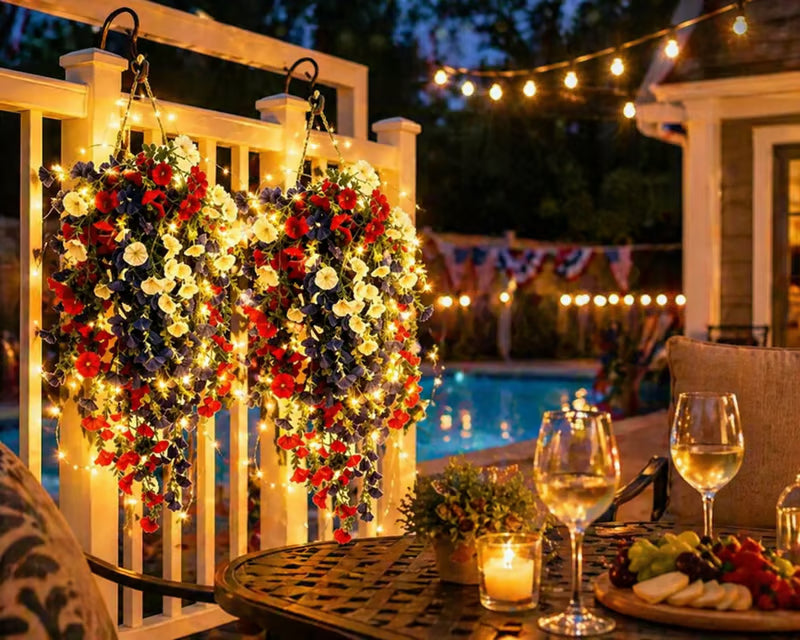 ✨🔥Last Day Promotion✨🇺🇸 Celebrate the 250th anniversary of the United States with patriotic-style hanging bouquets -Elite