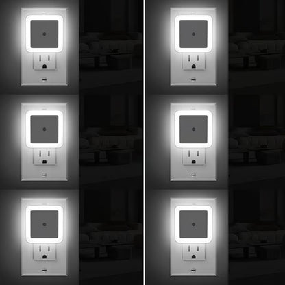 6pcs Night Light, Night Lights Plug into Wall , Nightlight Plug in Night Lights, Dusk to Dawn Night Lamp Led Night Light for Bedroom, Bathroom, Hallway Warm White - ZZZ