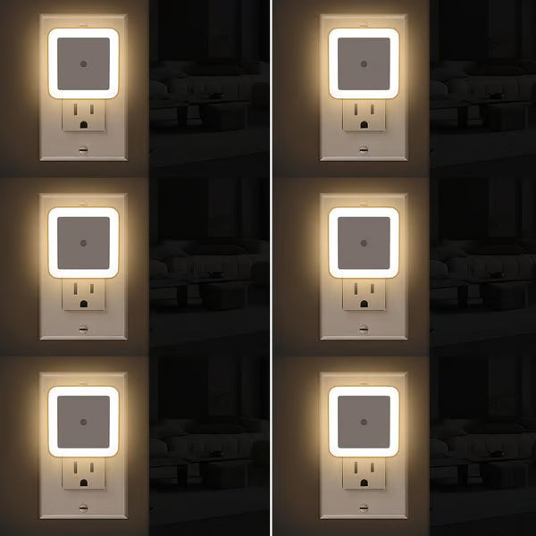 6pcs Night Light, Night Lights Plug into Wall , Nightlight Plug in Night Lights, Dusk to Dawn Night Lamp Led Night Light for Bedroom, Bathroom, Hallway Warm White - ZZZ