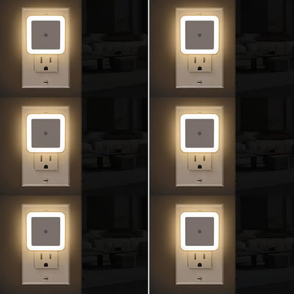 6pcs Night Light, Night Lights Plug into Wall , Nightlight Plug in Night Lights, Dusk to Dawn Night Lamp Led Night Light for Bedroom, Bathroom, Hallway Warm White - ZZZ