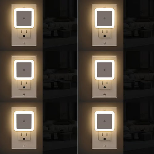 6pcs Night Light, Night Lights Plug into Wall , Nightlight Plug in Night Lights, Dusk to Dawn Night Lamp Led Night Light for Bedroom, Bathroom, Hallway Warm White - ZZZ