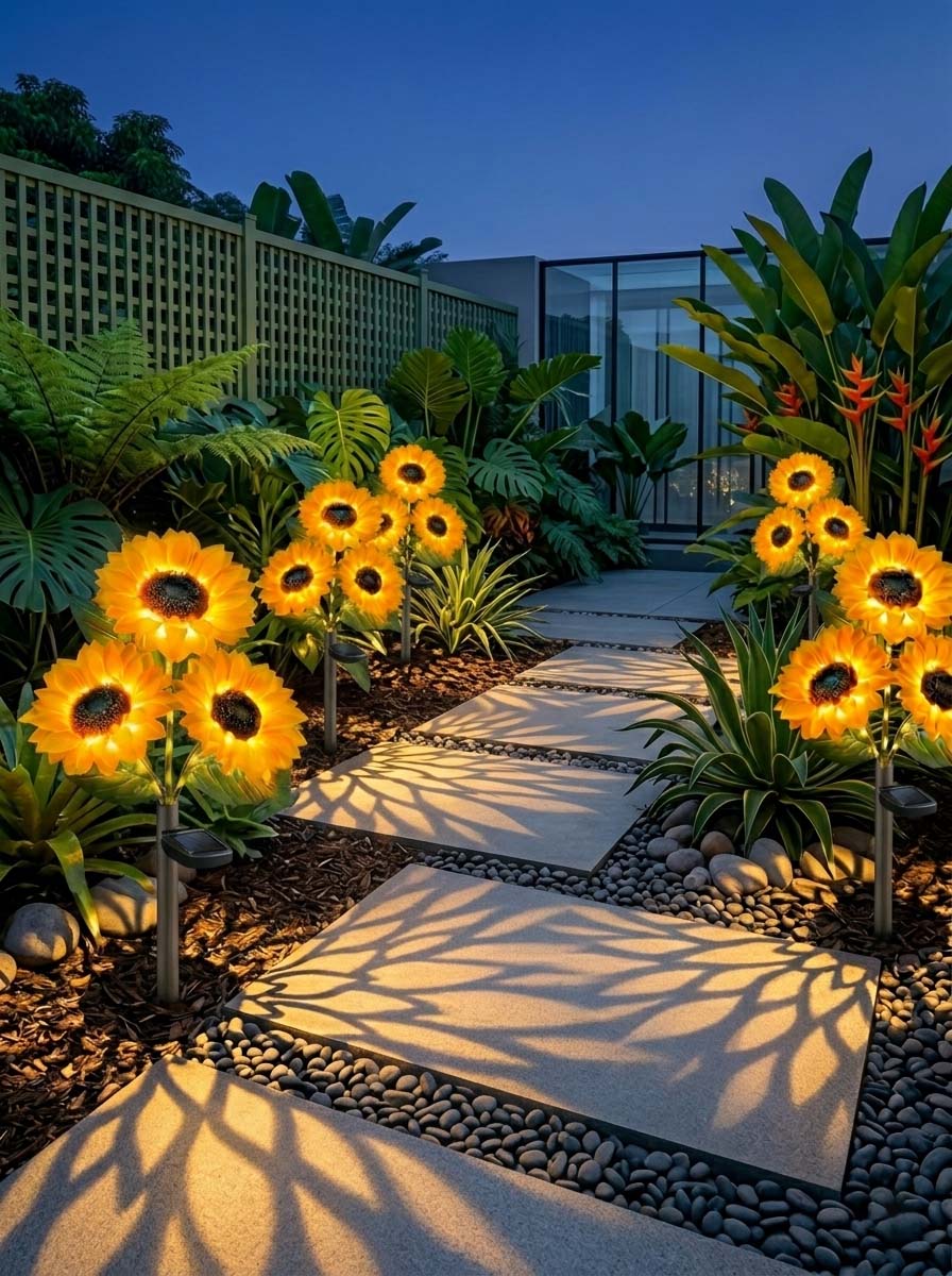 🌻Giant Sunflower Solar Garden Lights - As Seen on Video, Upgraded Extra Large Decorative Outdoor Landscape Lighting-edition