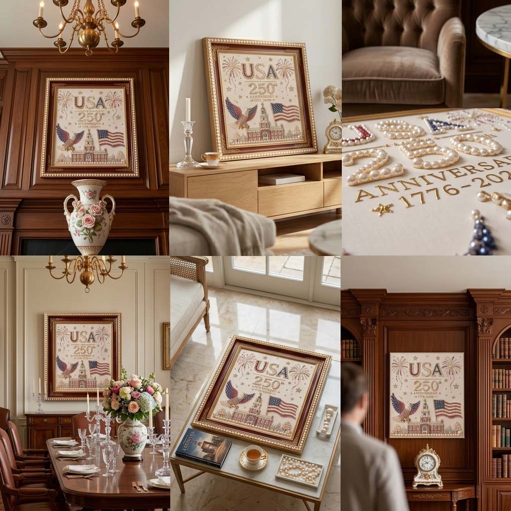 🔥LAST DAY 49% OFF - 🇺🇸 USA 250th Anniversary DIY Pearl Painting Kit ✨❤️‍🔥 -Bestseller
