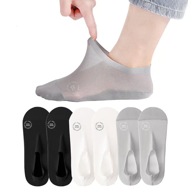 🔥6-Pair Invisible Grip Socks Pack 🧦 – Breathable Low-Cut Anti-Slip Sweat-Absorbing Design-Rush