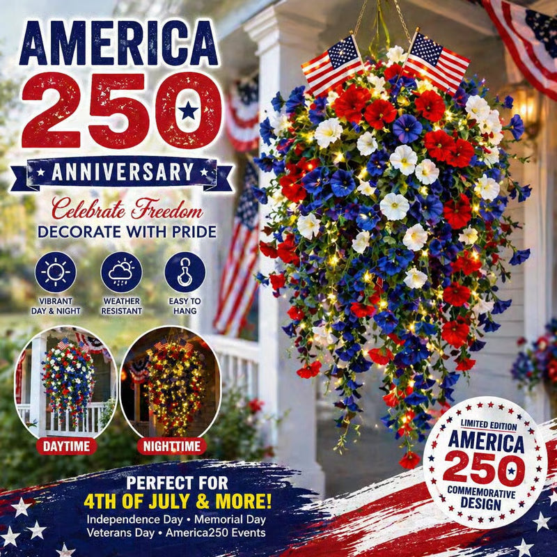 ✨🔥Last Day Promotion✨🇺🇸 Celebrate the 250th anniversary of the United States with patriotic-style hanging bouquets -Elite