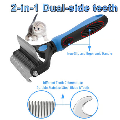 ⏰LAST DAY SALE: 🔥Dual-Sided Pet Grooming Comb for Dogs & Cats -TY