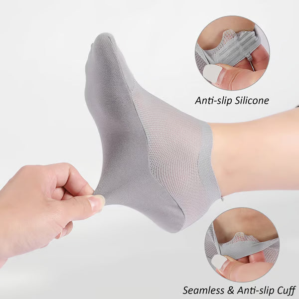 🔥6-Pair Invisible Grip Socks Pack 🧦 – Breathable Low-Cut Anti-Slip Sweat-Absorbing Design-Rush