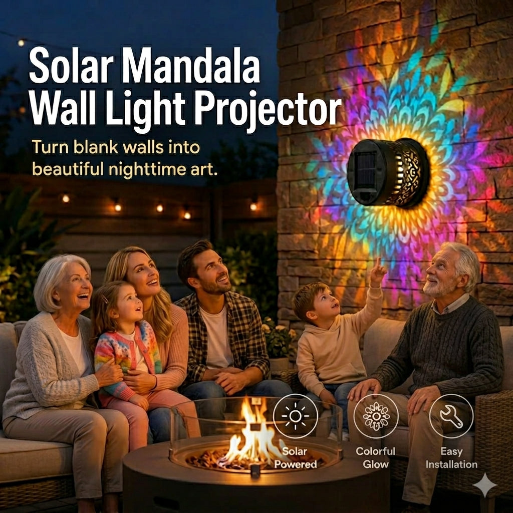 ✨🔥Mandala Solar Wall Lamp – Magical Patio Night Ambience✨🛒-HG