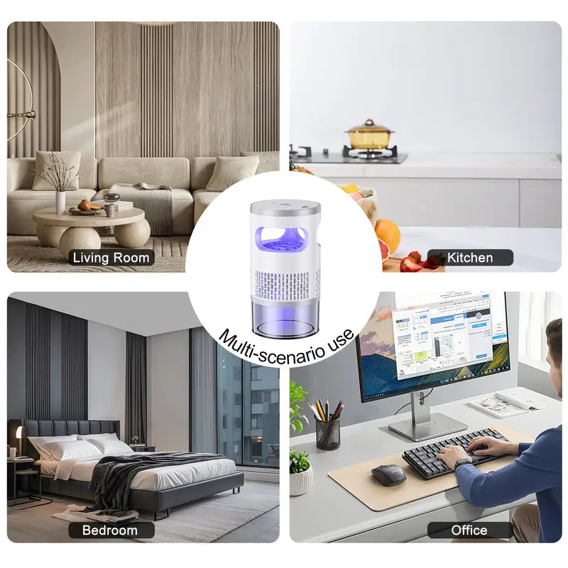 🦟Indoor Insect Trap with Light and Suction Non Zapper Flying Bug Catcher🔇🌙-Rush