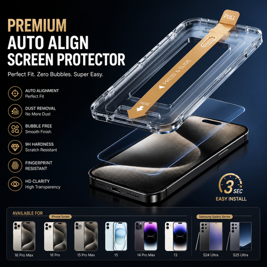 🔥 3-Second Auto Alignment Screen Protector | Bubble-Free & Dust-Free Installation-TOP1