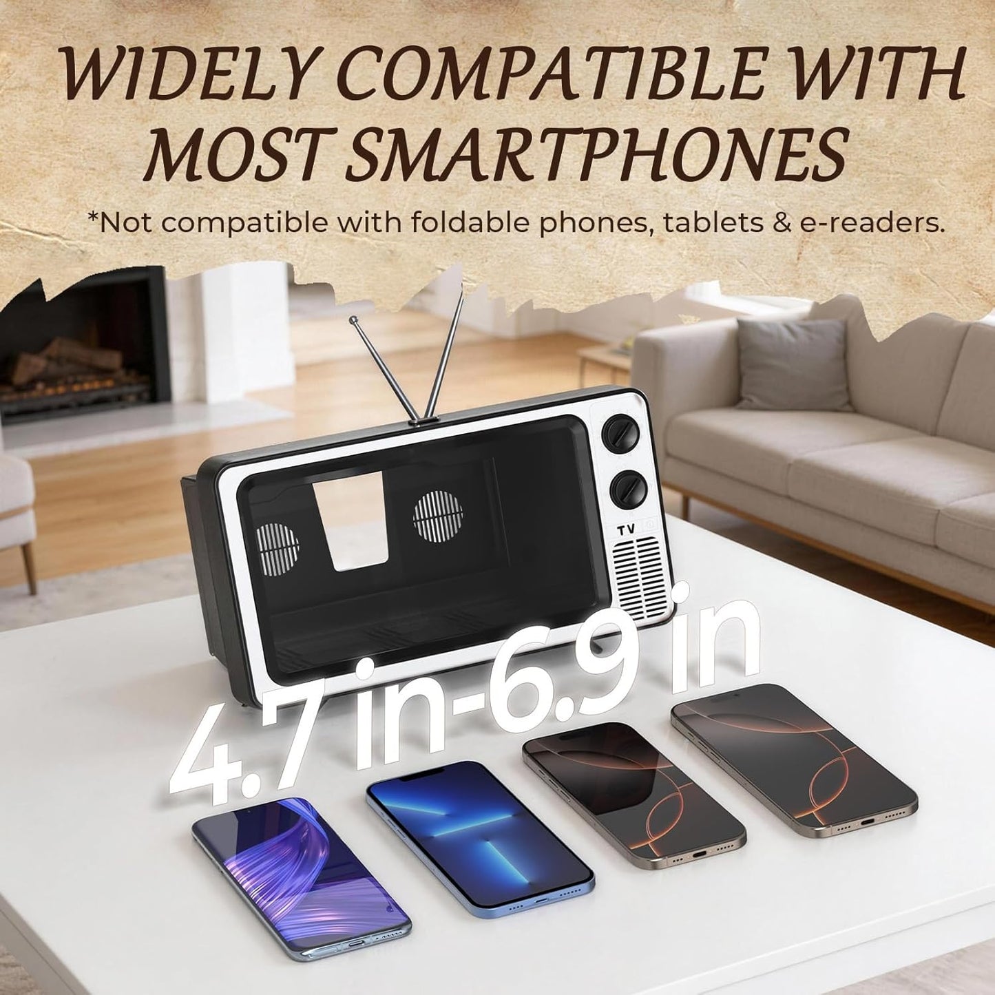 12' Screen Magnifier for Cell Phone-Retro TV Amplifier 3D HD Mobile Phone Screen Magnifying Enlarger-Rush