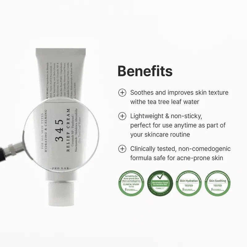 🏆35K+ SOLD✨345 Relief Cream – All-in-One Soothing Moisturizer for Sensitive & Acne-Prone Skin -ZZZ