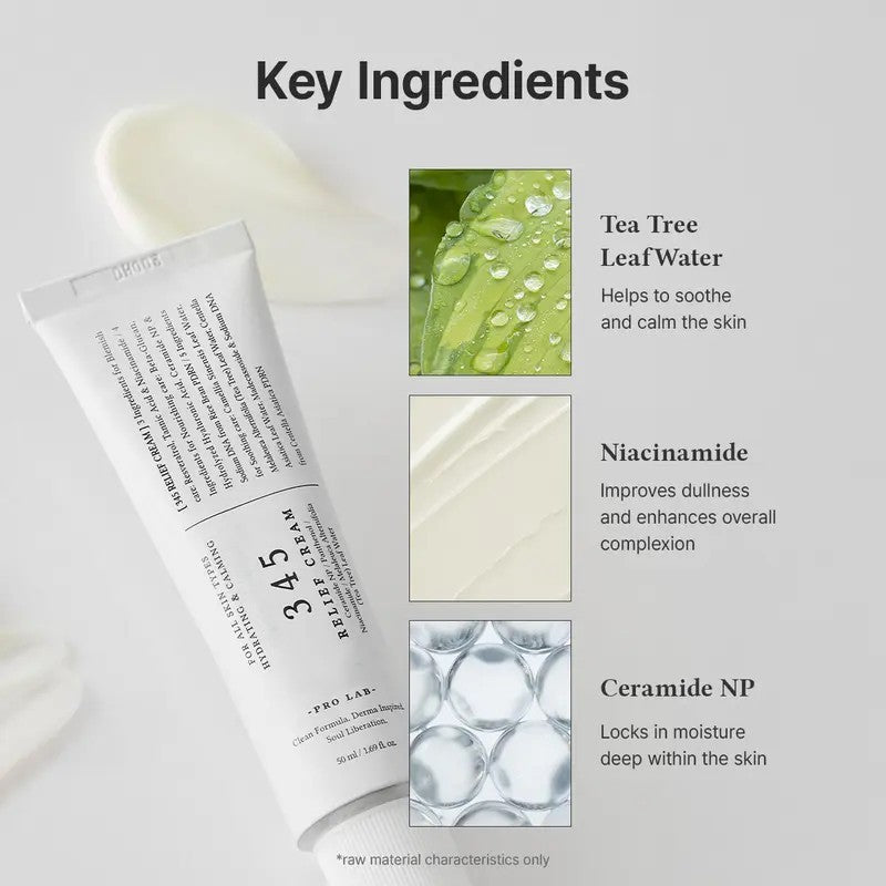 🏆35K+ SOLD✨345 Relief Cream – All-in-One Soothing Moisturizer for Sensitive & Acne-Prone Skin -ZZZ