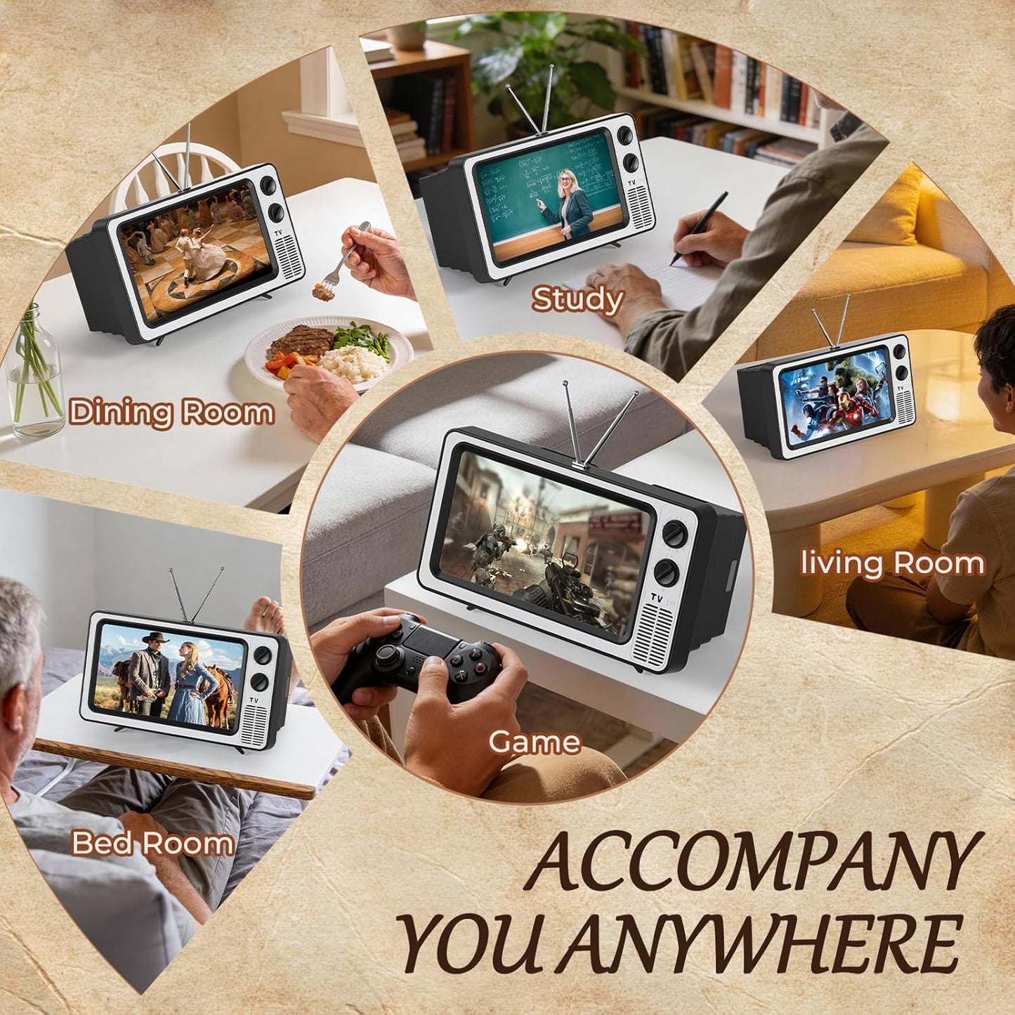 12' Screen Magnifier for Cell Phone-Retro TV Amplifier 3D HD Mobile Phone Screen Magnifying Enlarger-Rush