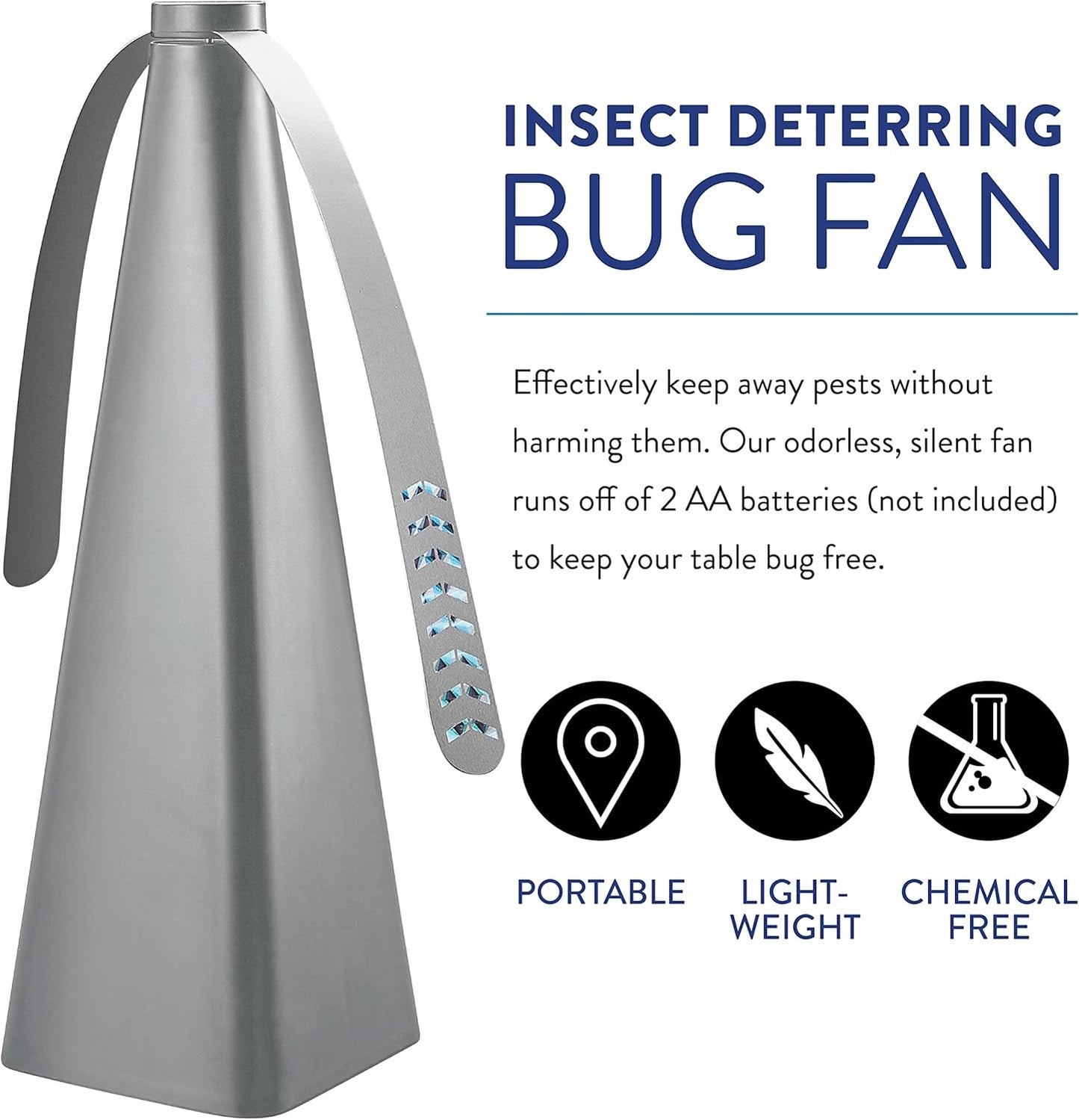 The Bug Fan, Fly Deterrent with Holographic Blades to Clear Bugs-Rush