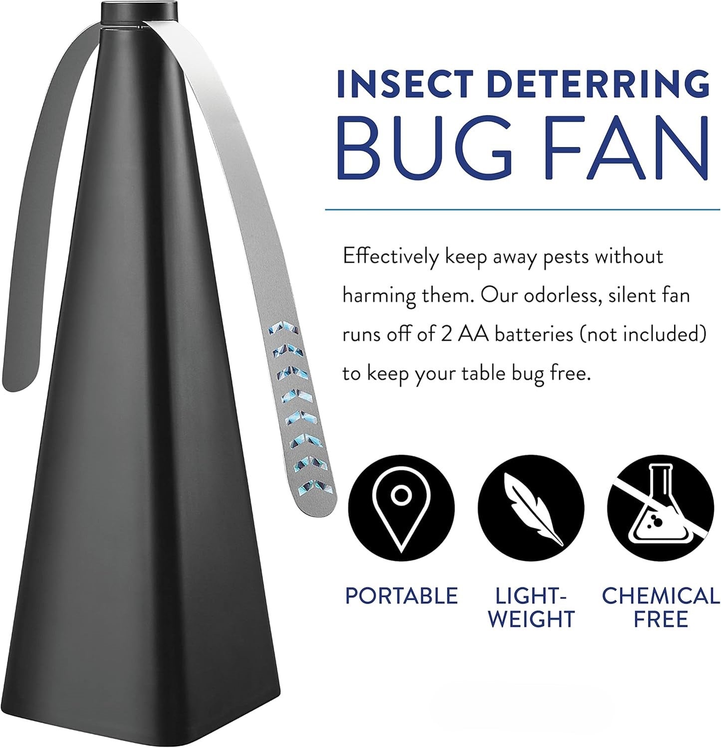 The Bug Fan, Fly Deterrent with Holographic Blades to Clear Bugs-Rush