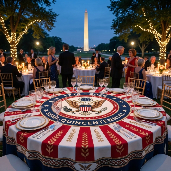🎆USA 250th Anniversary Backyard Tablecloth - 55/70 , Red White Blue for Patriotic Gathering-Viral