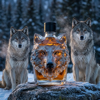 🎁 Father’s Day 49% OFF - Vanguard Wolf Head Crystal Glass Liquor Bottle - Limited Edition Masterpiece -Finds