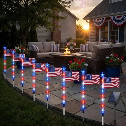 Solar American Flag Pathway Lights for 250th Independence Celebration 🇺🇸✨-Rush