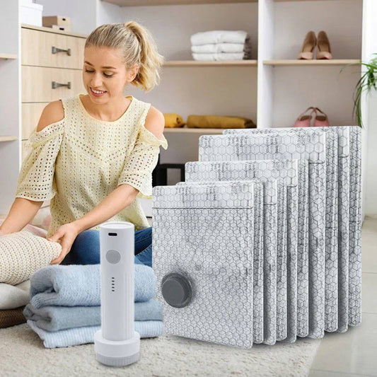 Cordless Travel Vacuum Storage Compression Bag Set-Rush