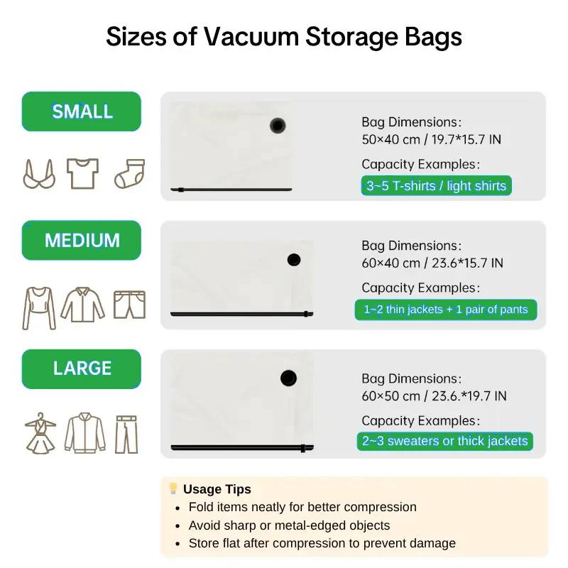 Cordless Travel Vacuum Storage Compression Bag Set-Rush