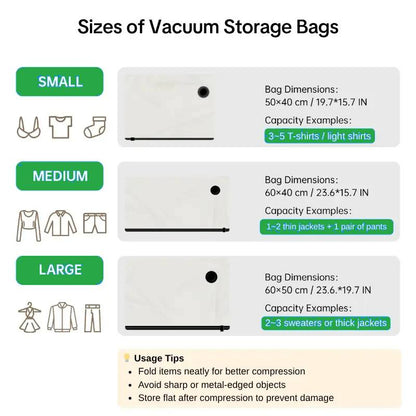 Cordless Travel Vacuum Storage Compression Bag Set-Rush