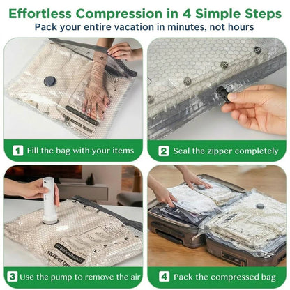 Cordless Travel Vacuum Storage Compression Bag Set-Rush