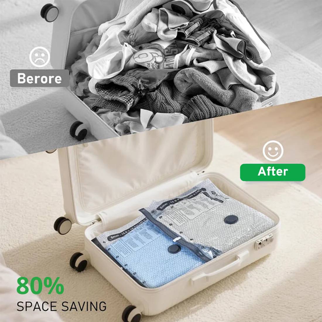 Cordless Travel Vacuum Storage Compression Bag Set-Rush