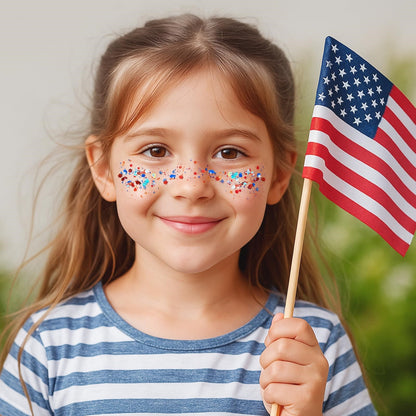 3-in-1 Patriotic Glow 😍 ✨ Red,   White & Blue Glitter Body Stick-Viral