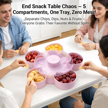 🍽️ Rotating 5-Compartment Snack Tray-Rush