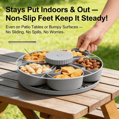 🍽️ Rotating 5-Compartment Snack Tray-Rush