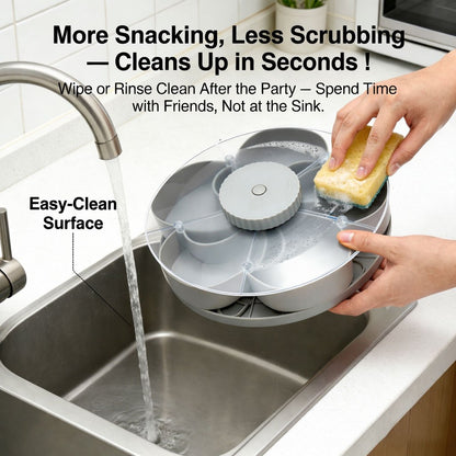 🍽️ Rotating 5-Compartment Snack Tray-Rush