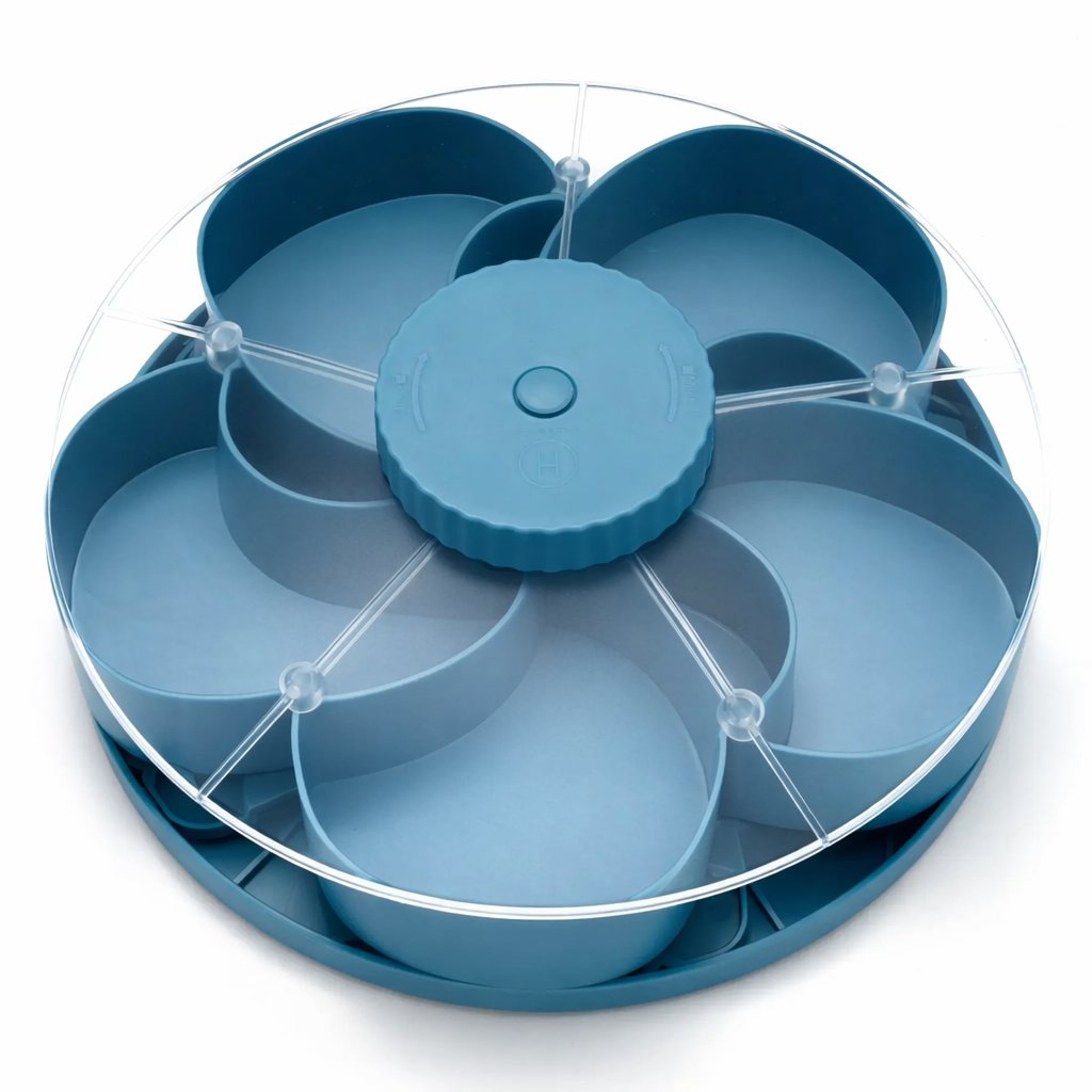 🍽️ Rotating 5-Compartment Snack Tray-Rush