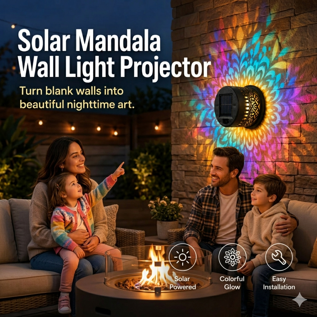 ✨🔥Mandala Solar Wall Lamp – Magical Patio Night Ambience✨🛒-Elite