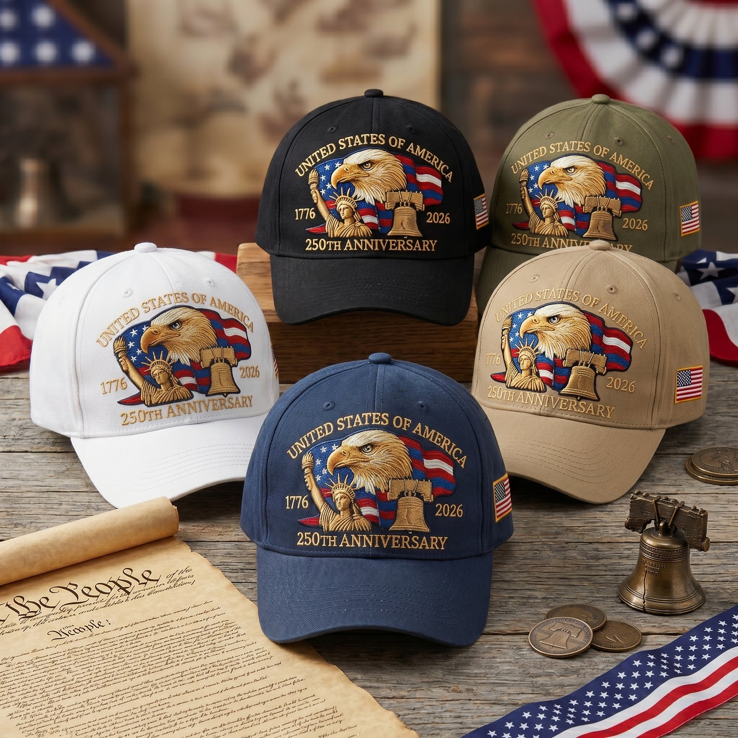 Commemorative Baseball Cap - 250th Anniversary United States of America (1776-2026)🏆-Curated