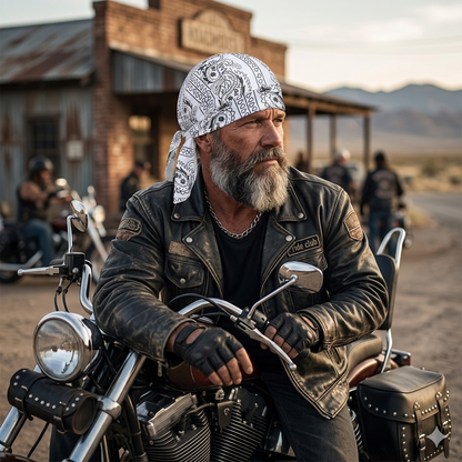 📦Ultimate Motorcycle Bandana Cap | Breathable Pirate Hat for Biker Riding & Running-Elite